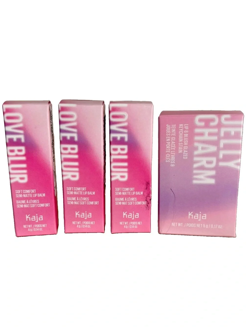 KAJA 4pc Lip Set LOVE BLUR Semi-Matte Balm JELLY CHARM Cheek Stain Color KOREA